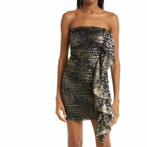 Ramy BrookTalia Draped Metallic Fleck Mini Dress